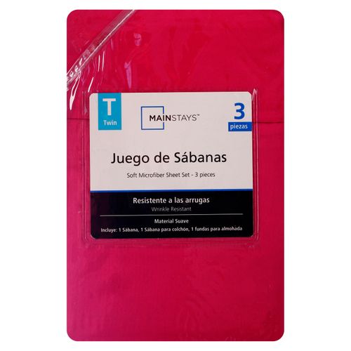 Mainstays Set Sabanas Rosado Individual