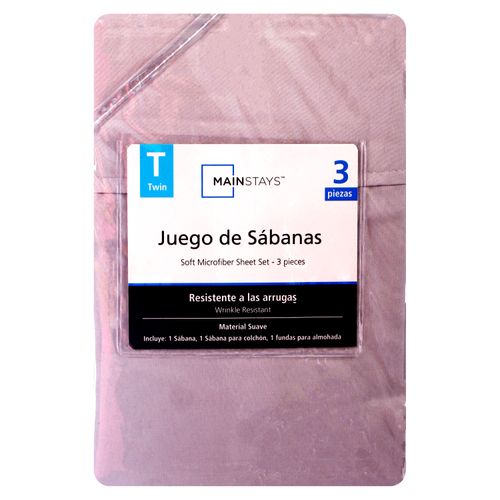 Mainstays Set Sabanas Gris Claro Indv