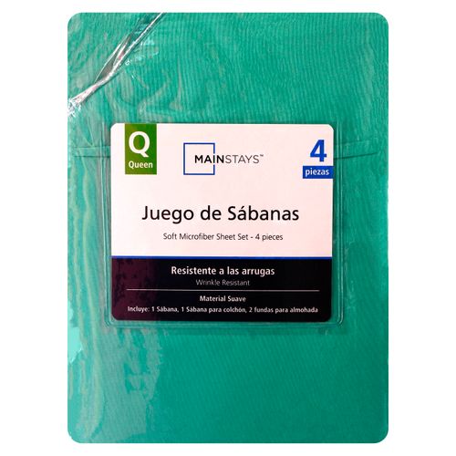 Mainstays Set Sabanas Aqua Queen