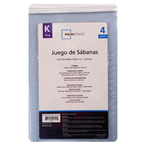 Mainstays Set Sabanas Celeste King