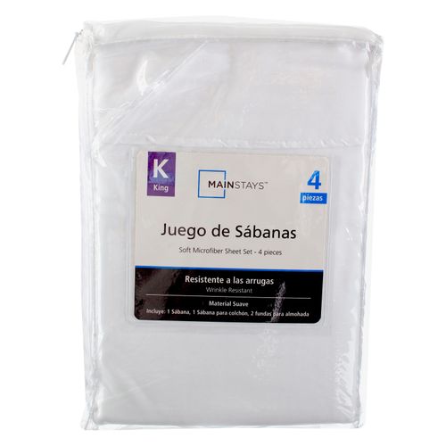 Mainstays Set Sabanas Blanco King