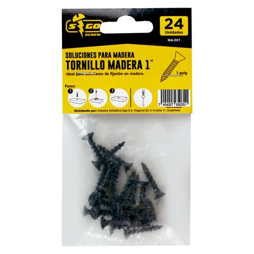 Set De Tornillos Pmadera 1 Pulgada 24 Pz
