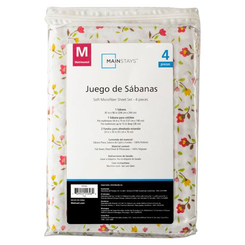 Set Sabanas Mainstays Gardenias Matrimonial