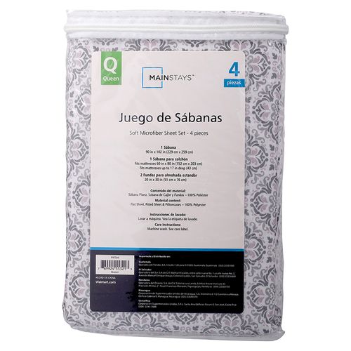 Mainstays Set Sabanas Medallones Queen
