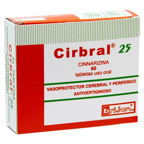 Cirbral 25 Mg 60 Tabletas Una Caja