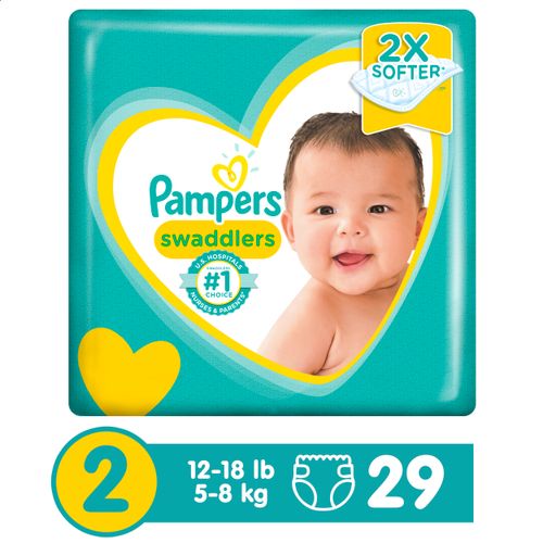 Pañal Pampers Swaddlers T2 Jumbo - 29 Unidades