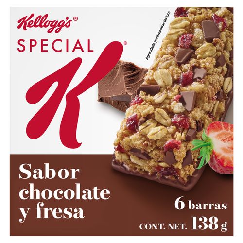 Barras Kellogrgr's® Special K® Sabor Chocolate y Sabor Fresa - 1 Caja de 138gr con 6 Barras