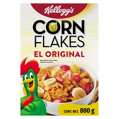 Cereal Kellogg's® Corn Flakes Sabor Original - Hojuelas de Granos de Maíz de Origen Natural - 1 Caja - 800 g