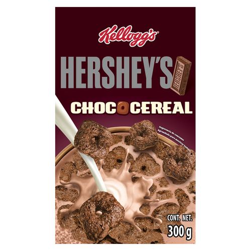 Cereal  Kellogg's® Hershey®'s Sabor Chocolate - Cereal a base de maíz y avena sabor a chocolate, con vitaminas y hierro - 1 Caja de 300gr