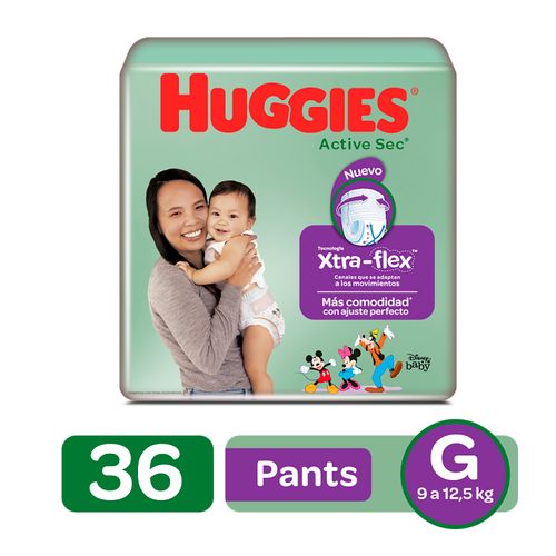 Pañales Huggies Active Sec Pants Etapa 3/G 36U