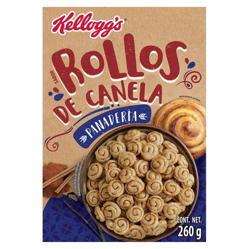 Cereal Kellogg's® Panadería Sabor Rollos de Canela - Mezcla de Cereales Sabor a Rollos de Canela, Adicionada con Vitaminas y Hierro - 1 Caja de 260g