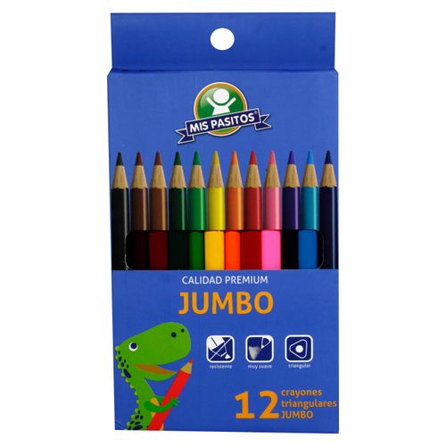 Crayon Madera Mis Pasitos Triangulos Jumbo - 12 Colores