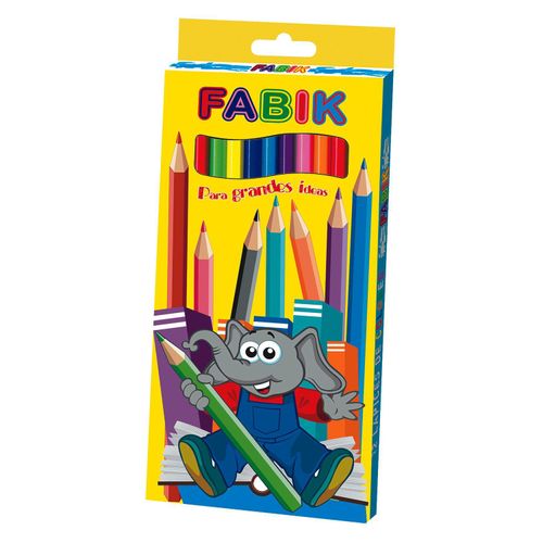 Lápices de color Fabik largo triangular - 12 Uds