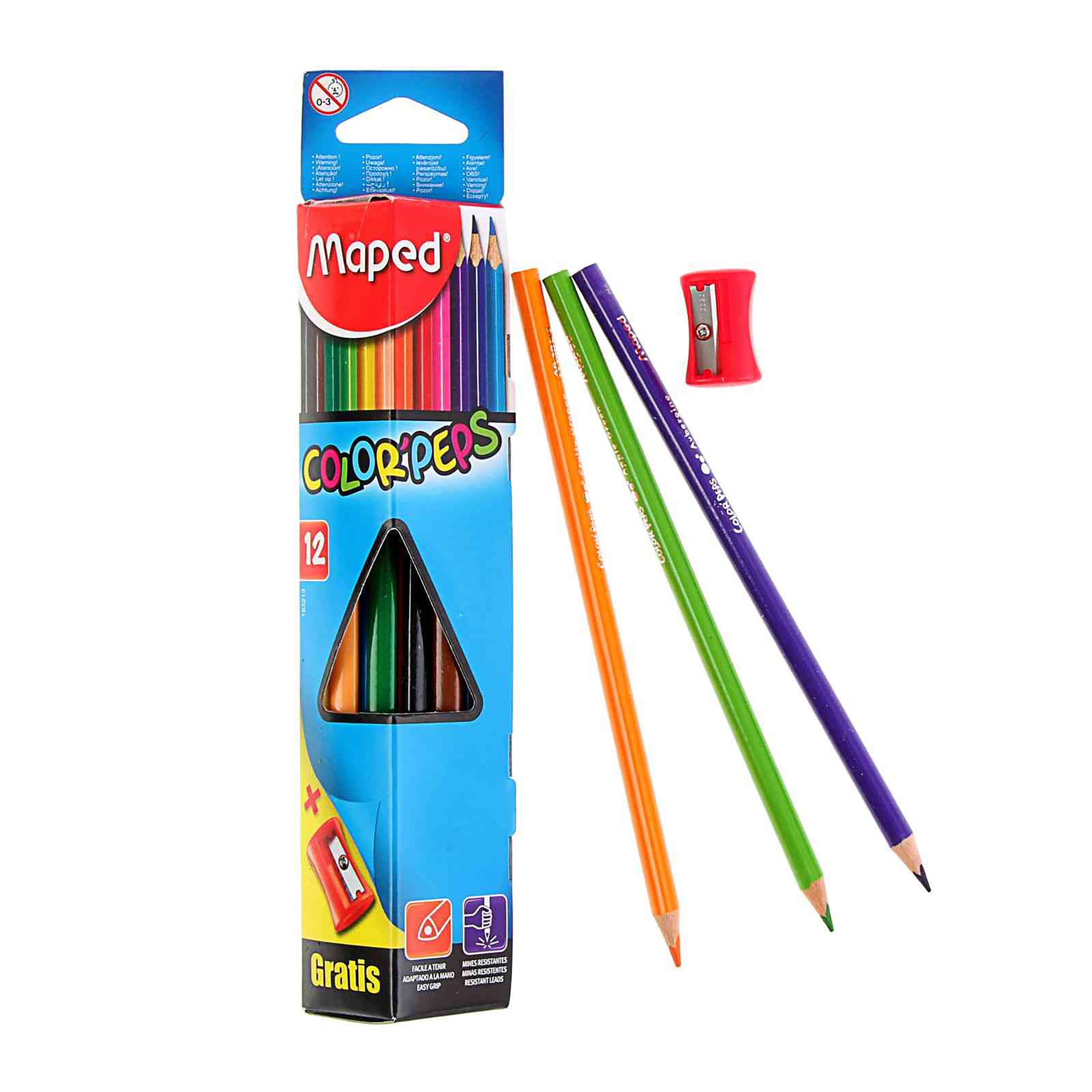 12 lápices de colores, caja de 24 unidades
