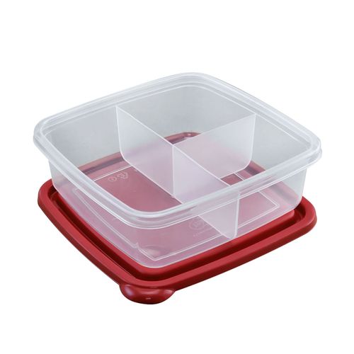 Tazon Cuadrado Con Divisiones Guateplast Tr 5 Tz/1.2 L Rojo Chef