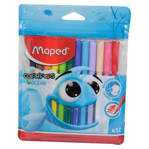 Rotuladores Maped color'peps ocean - 12 Pzas