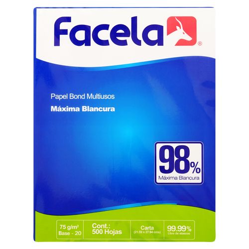 Papel bond Facela multiusos tamaño carta - 500 hojas