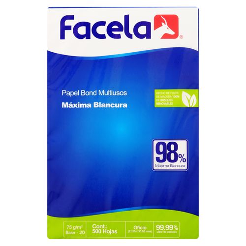 Papel bond Facela tamaño oficio