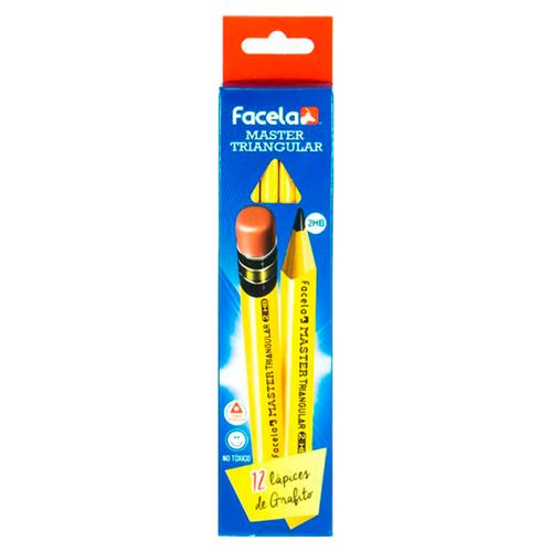 Lápiz De Grafito Facela Master Triangular-4 Uds