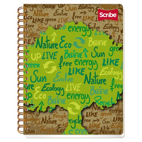 Cuaderno Scribe ecológico pro espiral rayado - 200 hojas