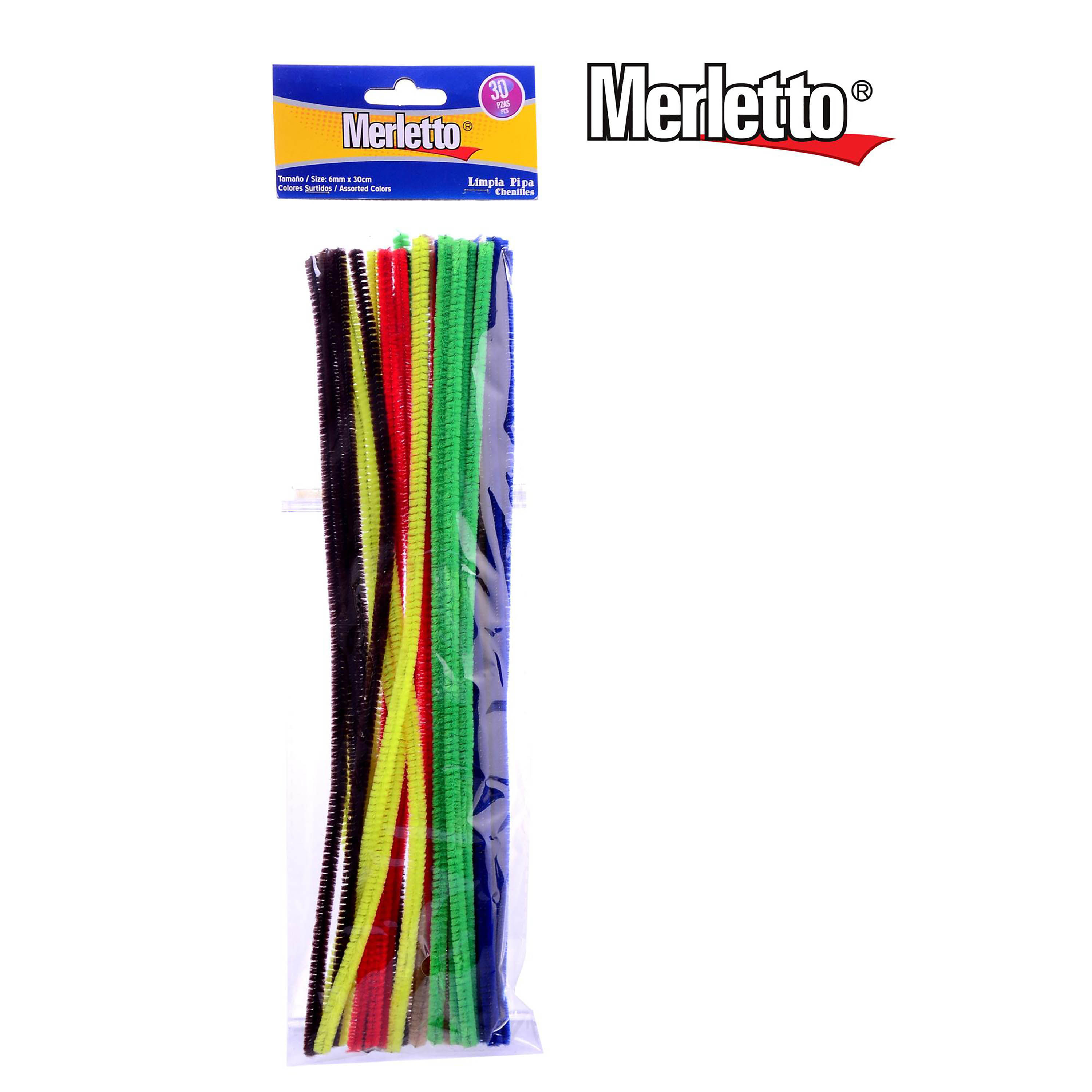 Limpia Pipas Merletto Colores Neon - 30 Unidades