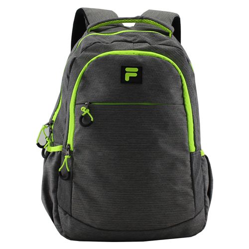Mochila Fila Malla Lateral Gris Con Verde
