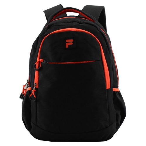 Mochila Fila Malla Lateral Gris Con Naranja