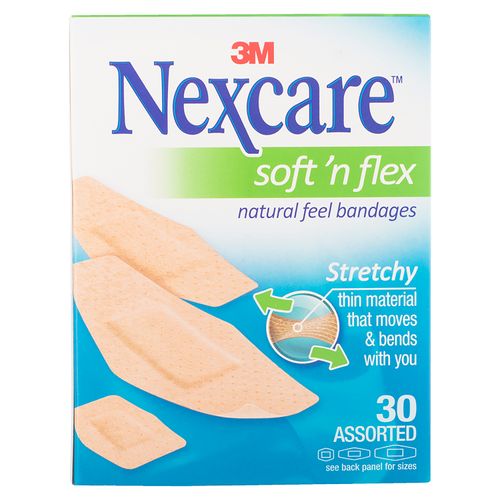 Curas Nexcare Surtidas Soft Flex - 30 Unidades