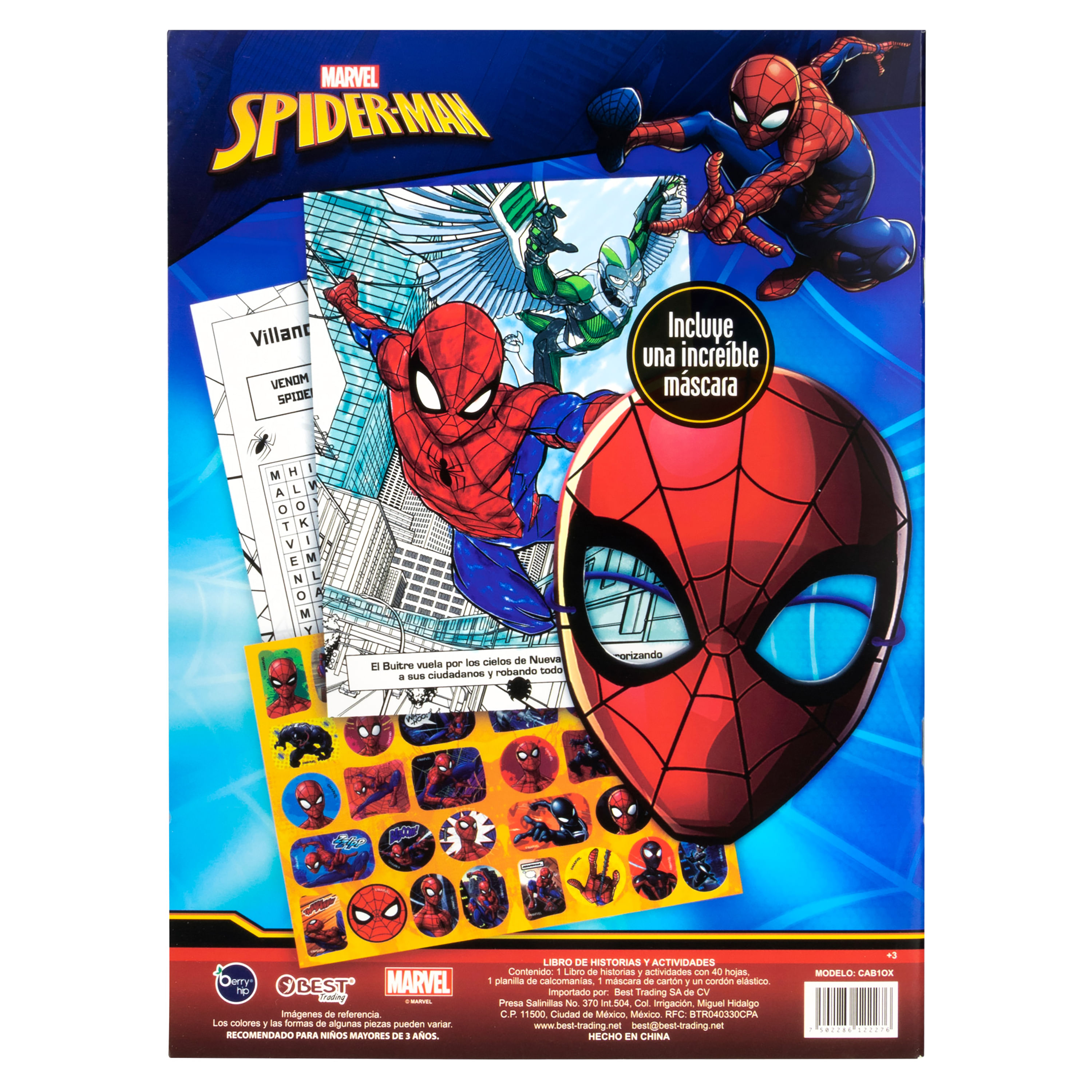 Libro para colorear con sopas de letras Marvel Spider-Man de Great Moments  Publishing