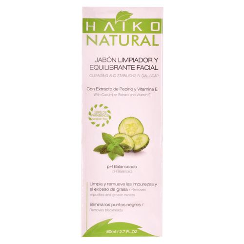 Jabon Gel Haiko Natural Limpiador Y Equilibrante Facial Con Extracto De Pepino Y Vitamina E