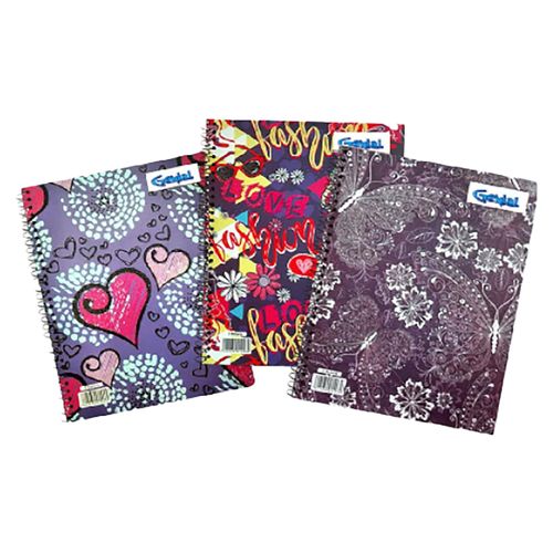 Cuaderno Espiral Genial 150 Hojas Fem Glitter Raya