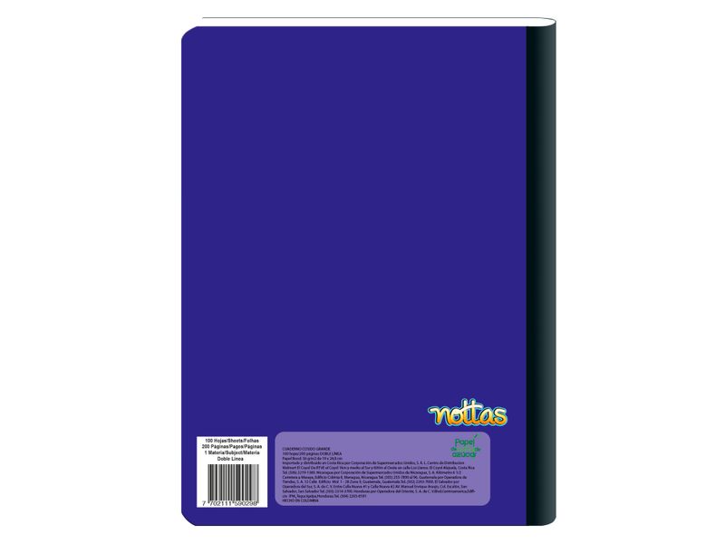 Cuaderno-Cosido-Grande-100H-D-Linea-Solidos-Azul-2-47147