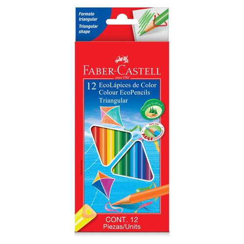 Lápices de color Faber Castell ecolápices triangular - 12 Uds