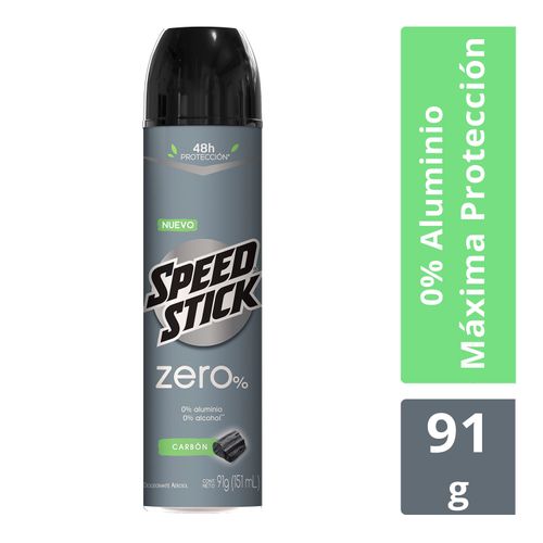 Desodorante Speed Stick Zero Carbón Aerosol 91 g