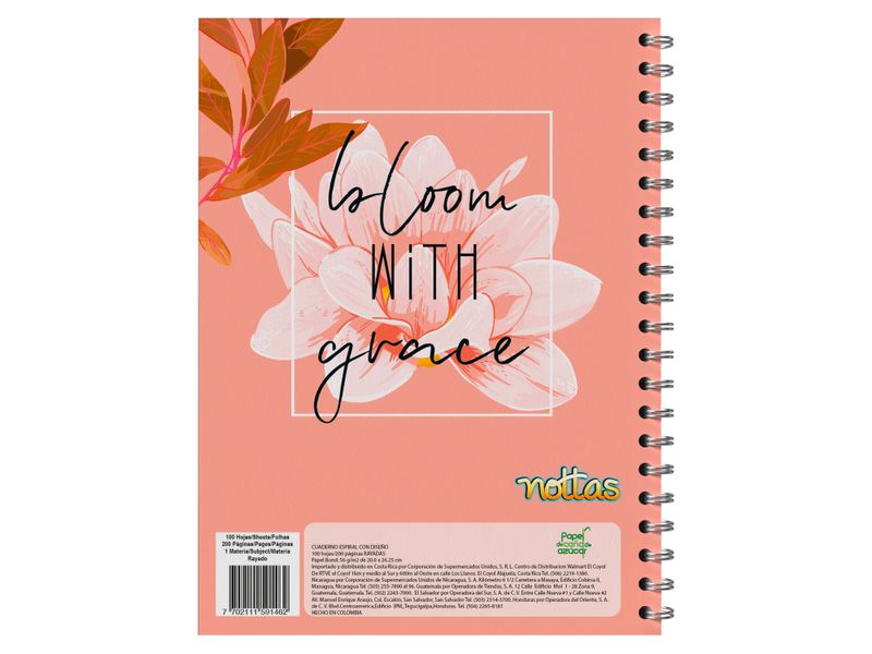 Cuaderno Espiral 100 Hojas Rayado 2 Fem