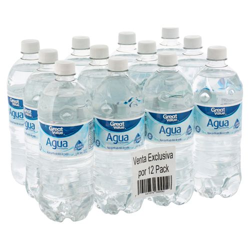 Agua  Purificada Great Value 12Pk 1000Ml