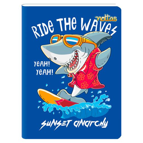 Cuaderno Grapado 80 Hojas Rayado Diseños - Tiburon