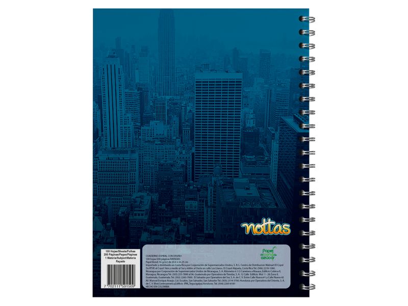 Cuaderno Espiral 100 Hojas Rayado 6 Mas