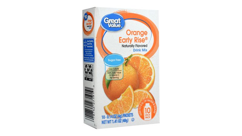 Great Value Mezclas de bebidas bajas en calorías sin azúcar, variedad de  sabor a fruta, paquete de 3 cajas (cereza, uva, naranja Early Rise, paquete