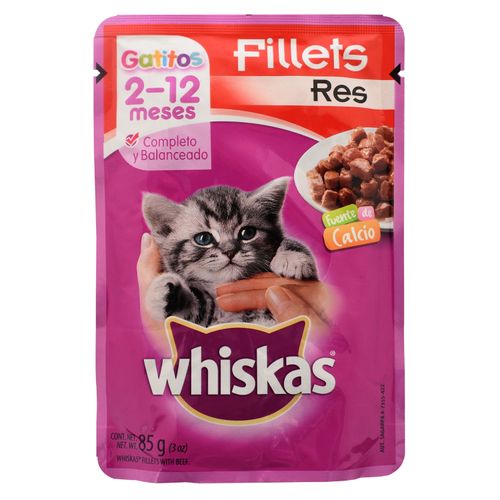 Pouch Whiskas Gatitos Res - 85gr