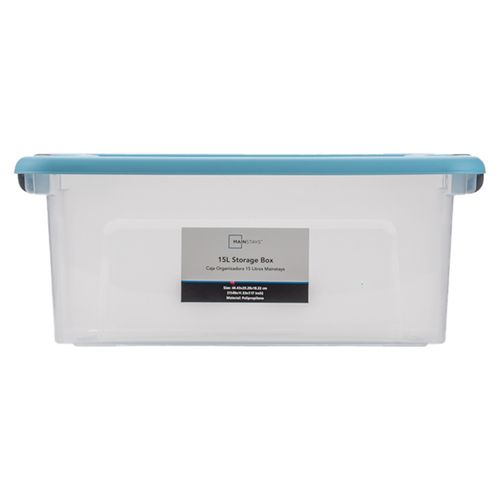 Caja Organizadora Mainstays   15 Litros Plastica Transparente  Modelo Sl090029