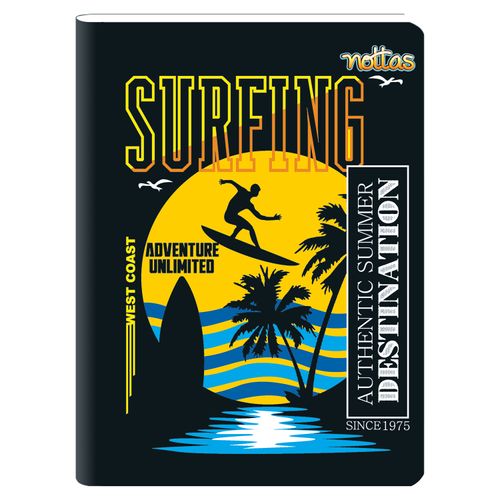 Cuaderno Cosido Grande 100H Rayado Diseño Surfing