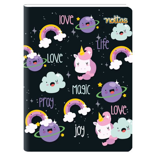 Cuaderno Grapado 80 Hojas Rayado Diseños - Unicornio