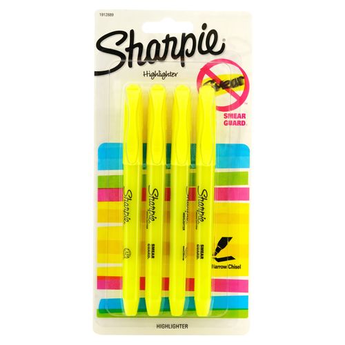 Resaltador Sharpie 4 Amarillo Delgado