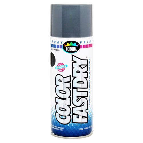 Pintura En Spray Corona Color Gris Medio De Secado Rapido Fast Dry Medium Grey - 235gr