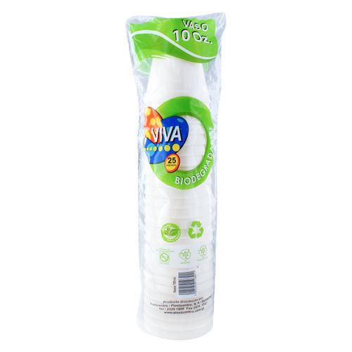 Vaso Viva 10 Oz Biodegradable Foam - 25 unidades
