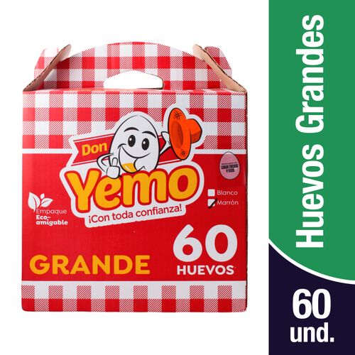 Huevo Don Yemo Grande Marron - 60 Unidades