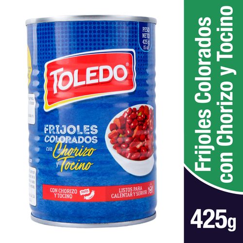 Frijol Enlatado Toledo Rojo Chorizo Tocino - 15Oz