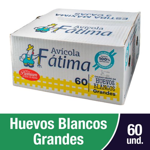 Huevo Avicola Fatima Grande Blanco -60 unidades