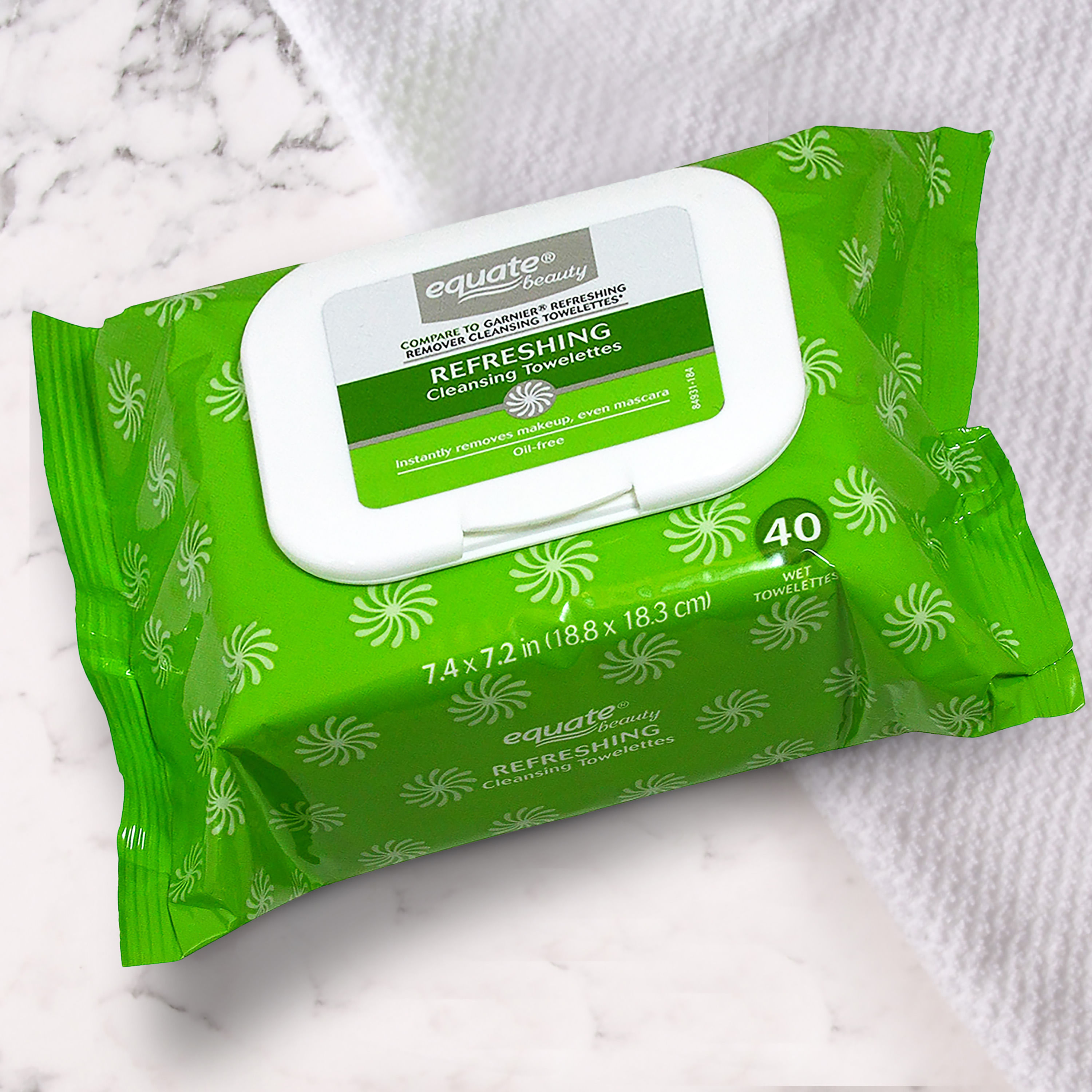 Clean Facial Equate Refreshing Wipes 40u